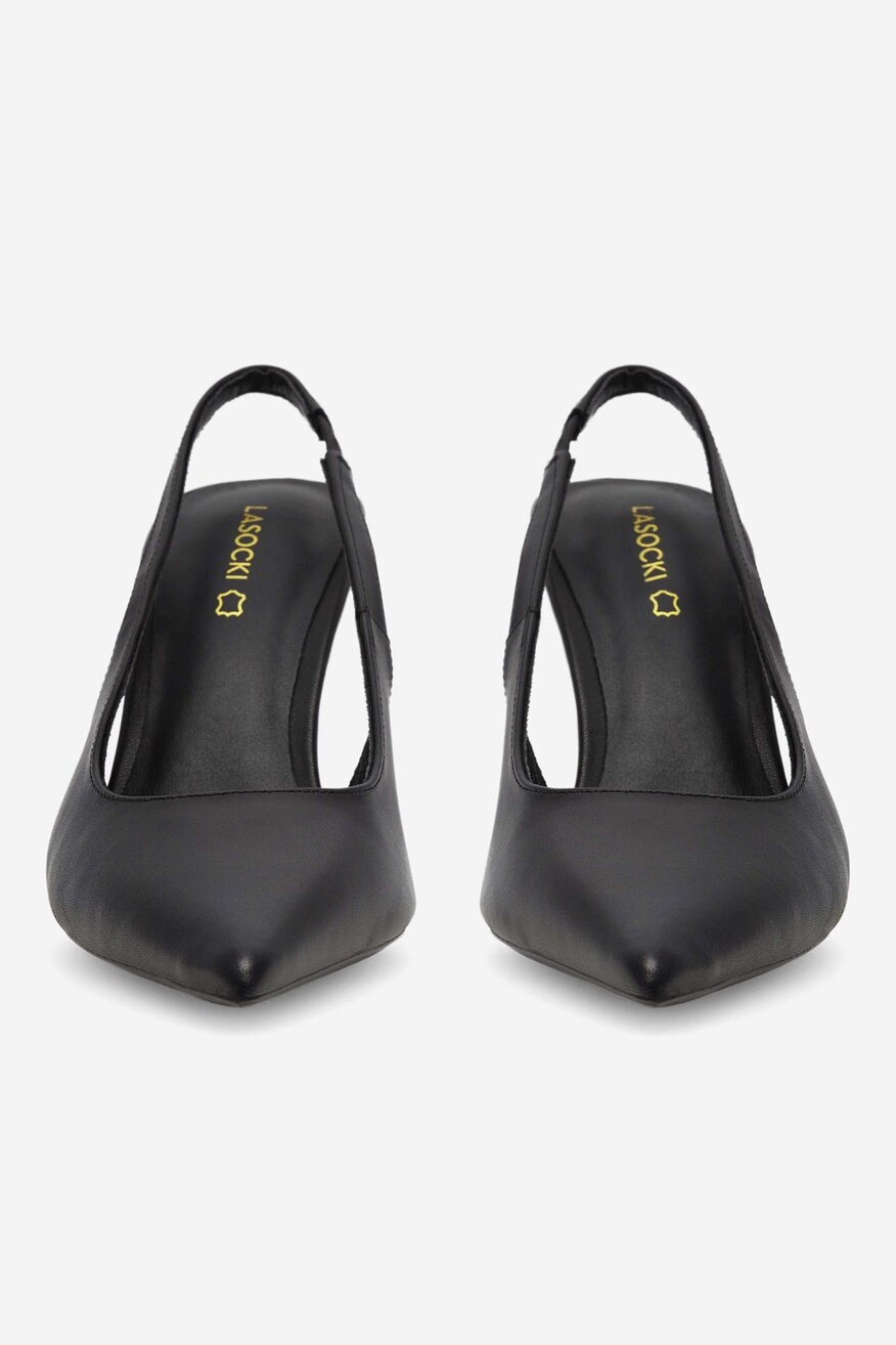 
                Lasocki - Czółenka skózane z odkrytą piętą - 5905588300847