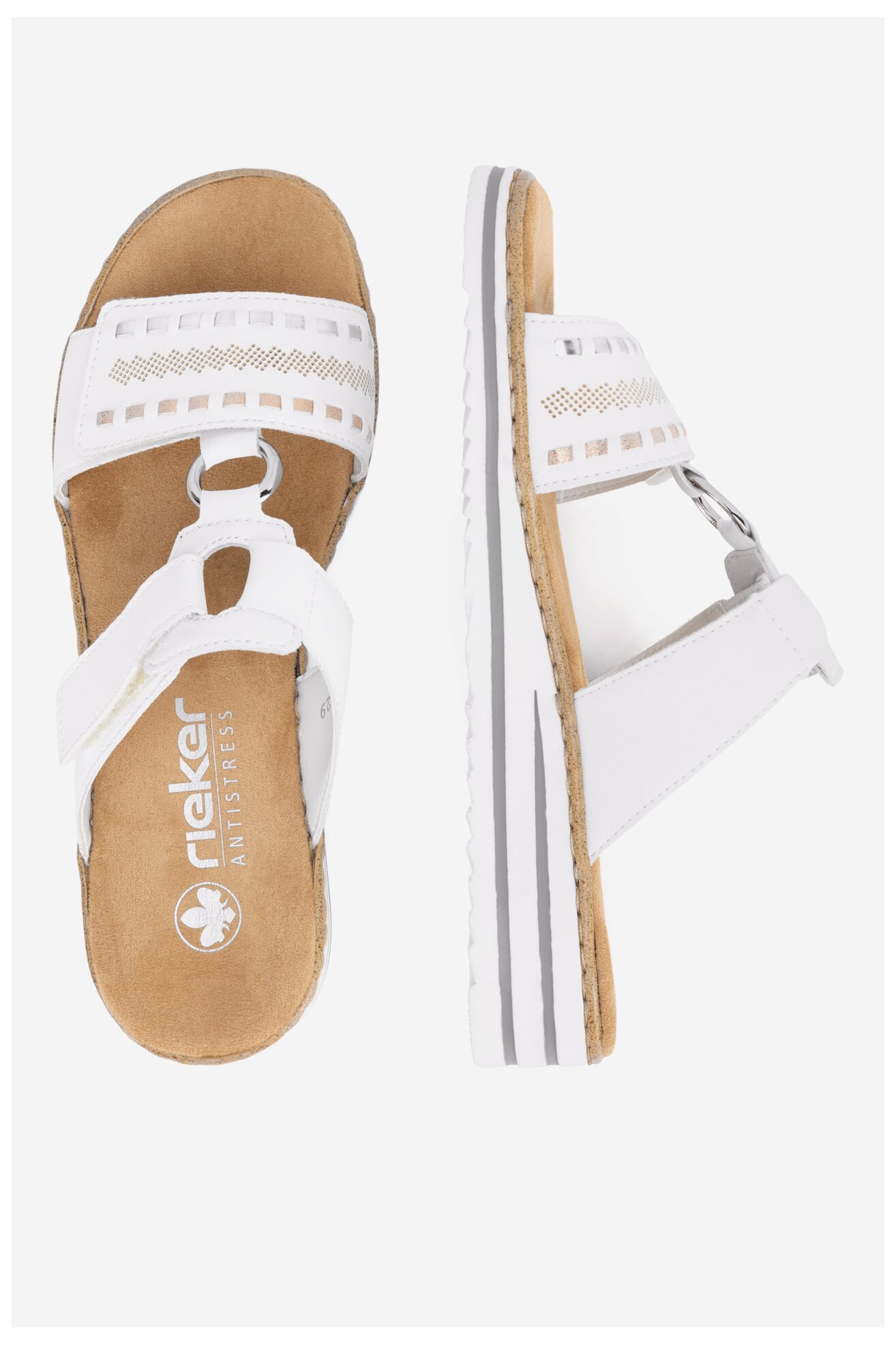 Klapki Rieker V0636-80 Biały