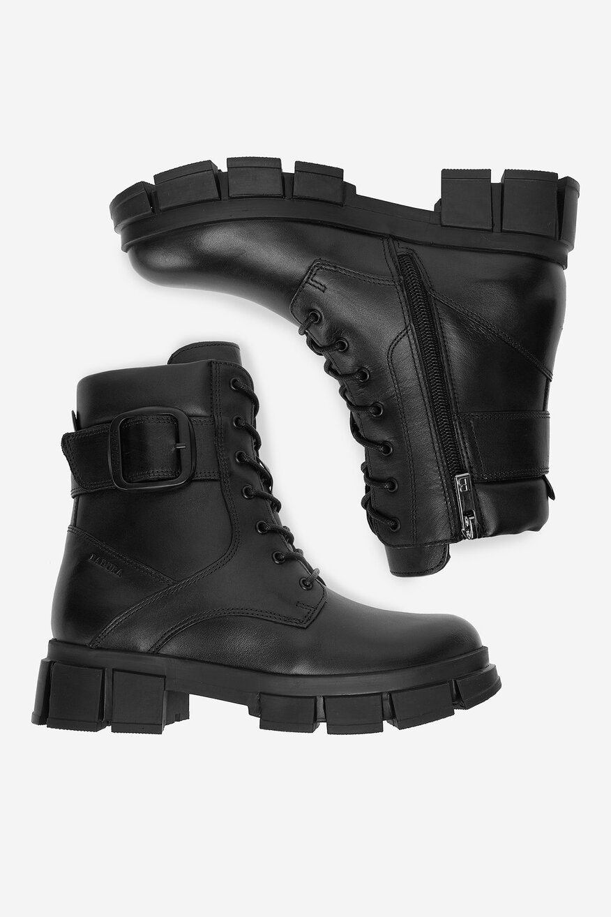 Badura - Skórzane trzewiki z suwakiem - 5906751355619