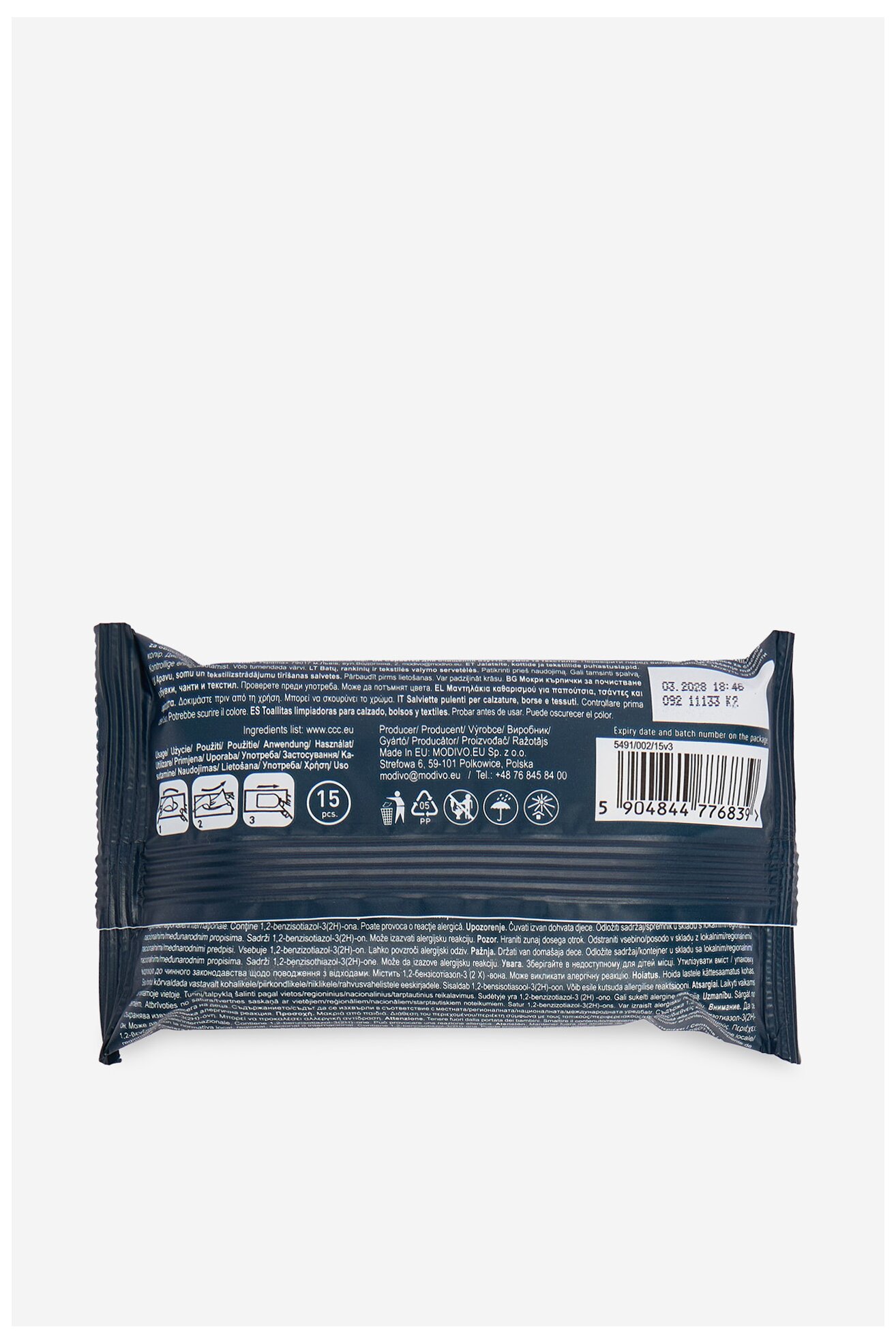 Kozmetika za obuću Reebok ACTIVE CLEAN WIPES 15 PCS V.AZ MORNARSKO PLAVA