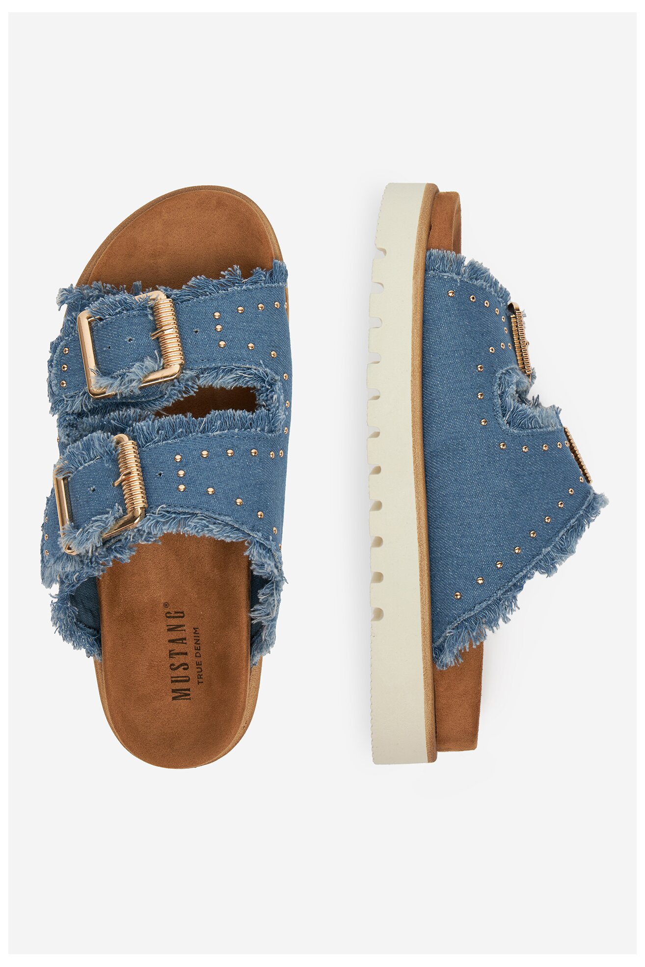 Klapki Mustang 1461-708 Jeansowy