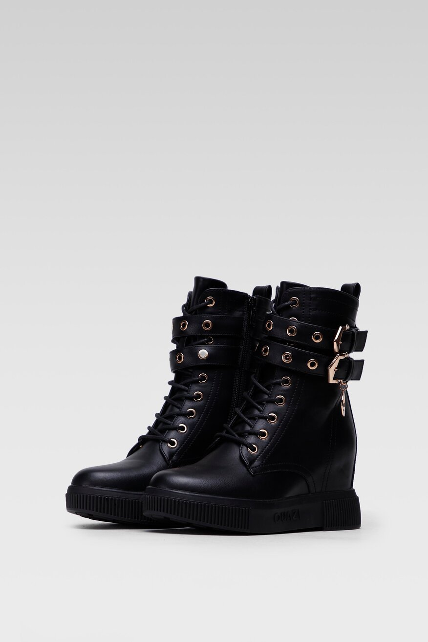 
                Quazi - Trzewiki z aplikacją czarne - 5904248121921