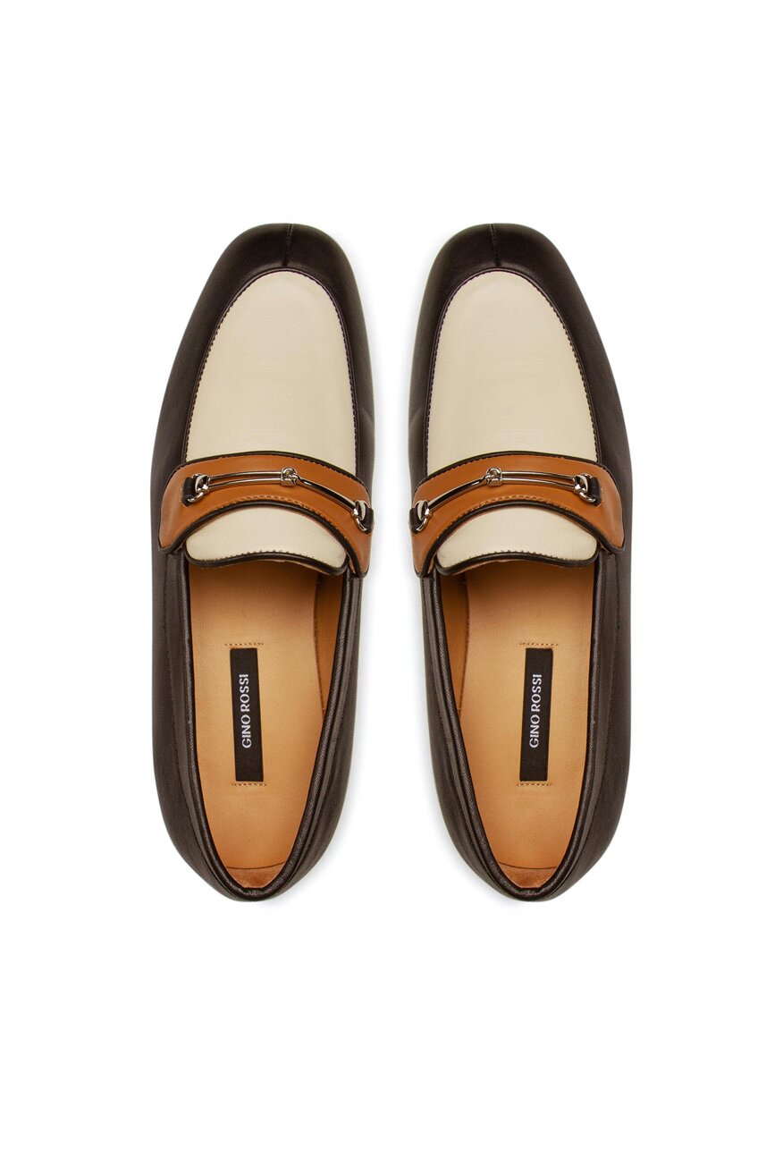 Gino Rossi - Mokasyny skórzane z aplikacją - 5904248487379