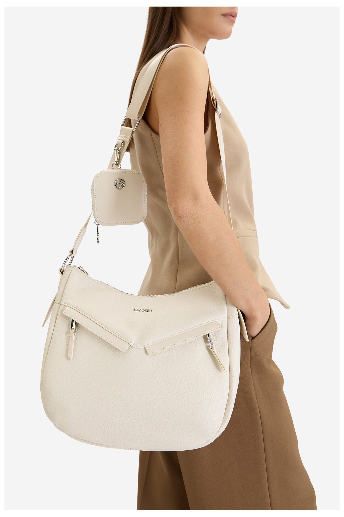 Дамска чанта Lasocki CEO-LSK-X-002-07 СЛОНОВА КОСТ