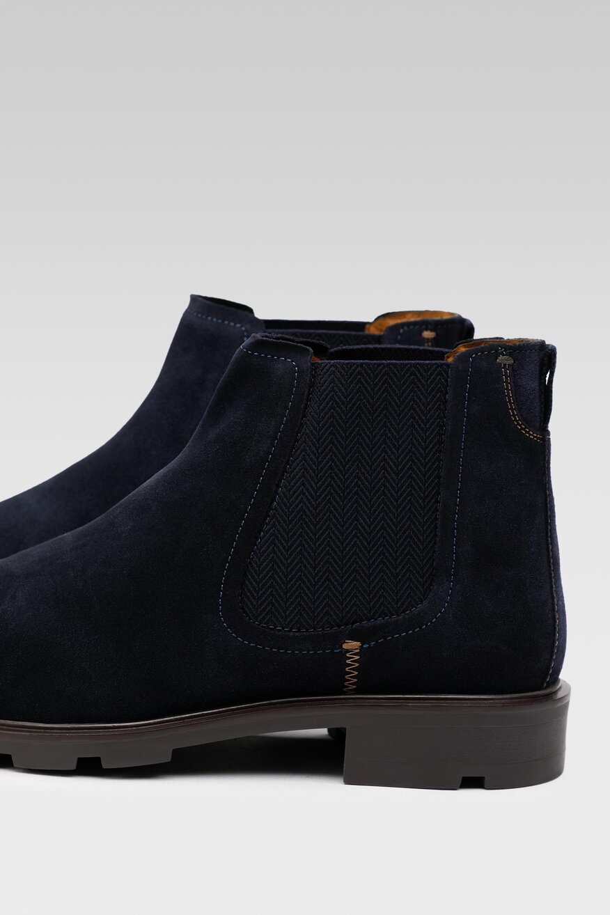 Gino Rossi - Skórzane botki granatowe - 5904862257433
