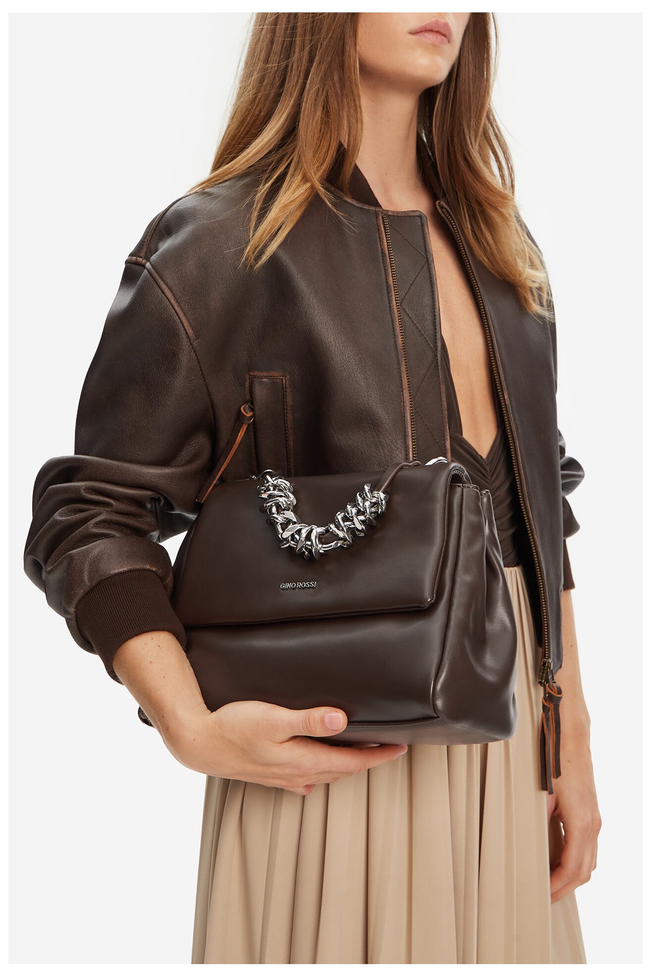 Geantă de mână Gino Rossi CEO-LARA-LDA8144A MARO