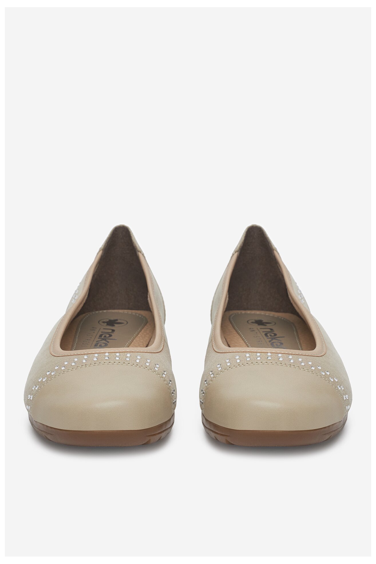 Baleriny Rieker L9353-62 Złoty