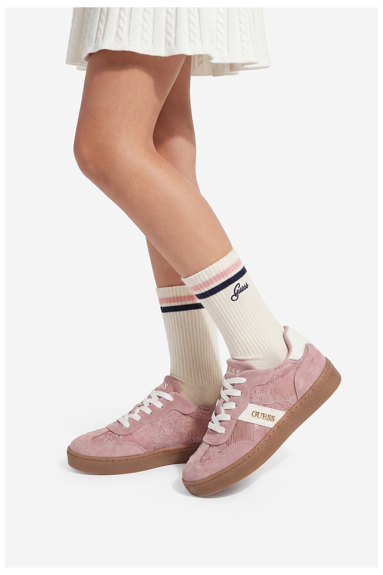 Sneakers GUESS CEO-AVO-LACE Różowy jasny