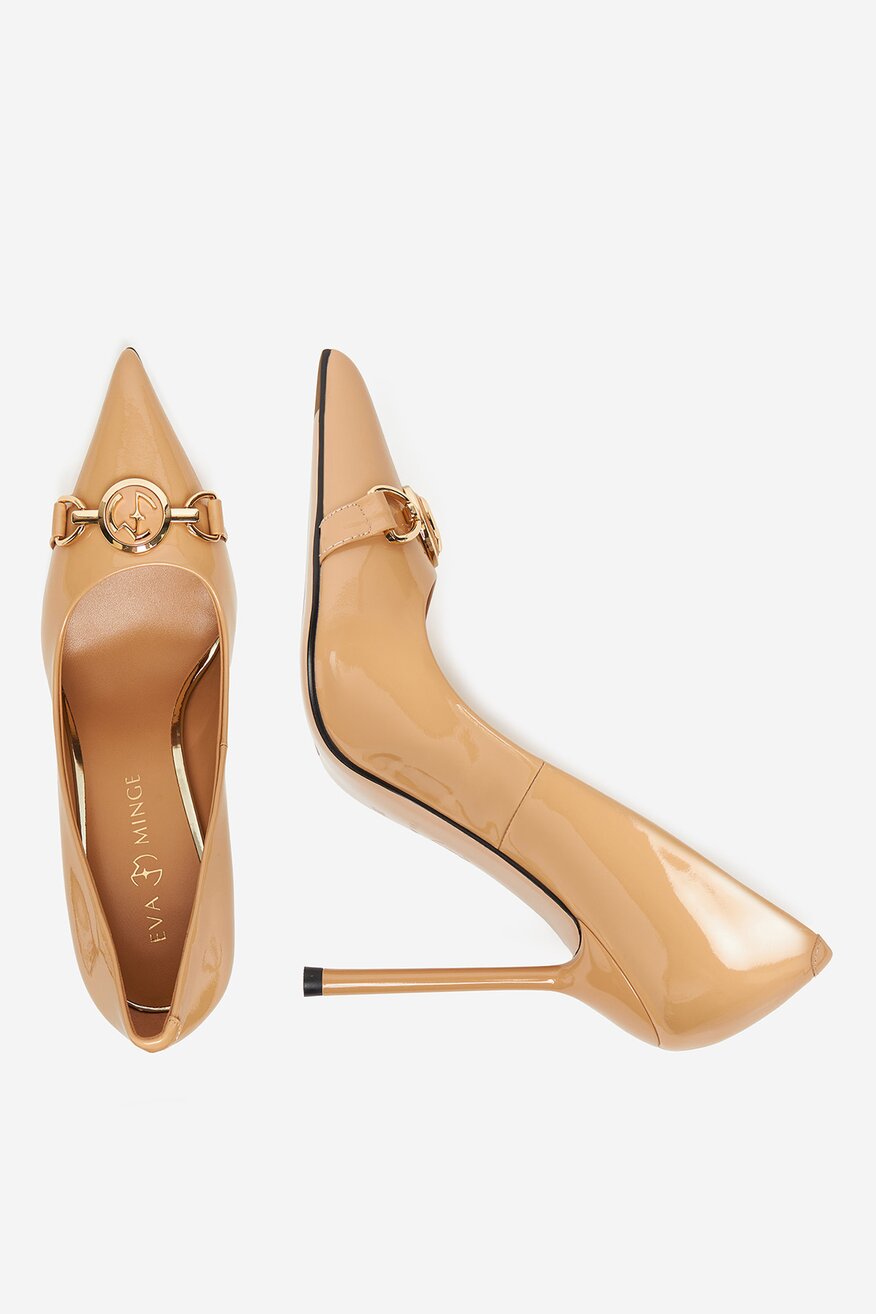 Pantofi cu toc EVA MINGE BEJ - 5906751283585