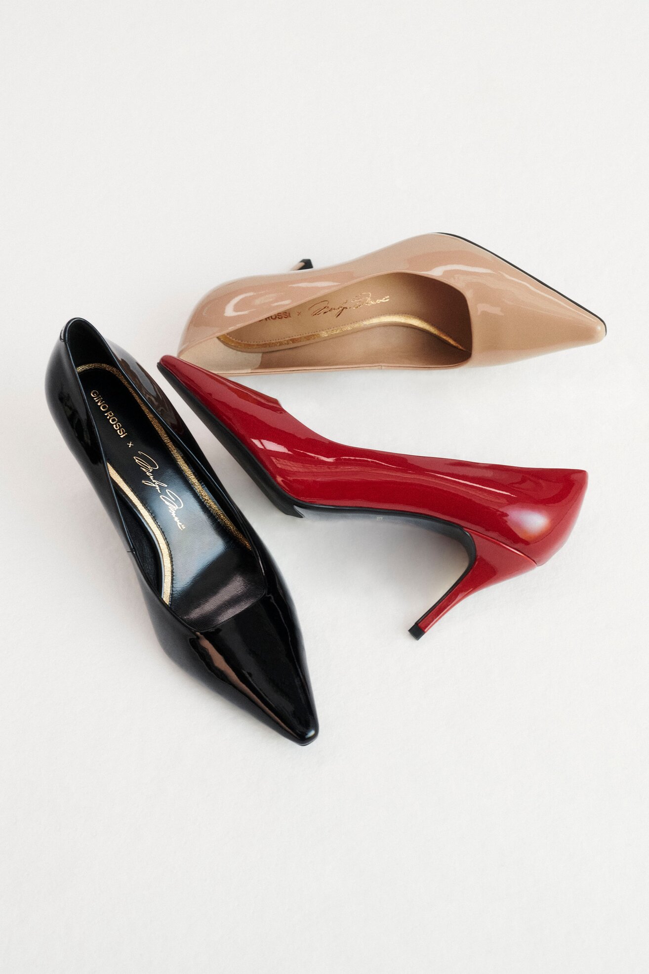 Czółenka Gino Rossi NEL-SLT623-61 Czerwony