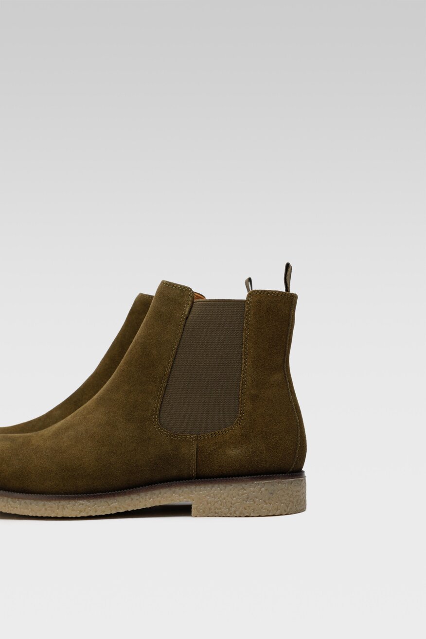 
                Gino Rossi - Skórzane botki khaki - 5904862390789