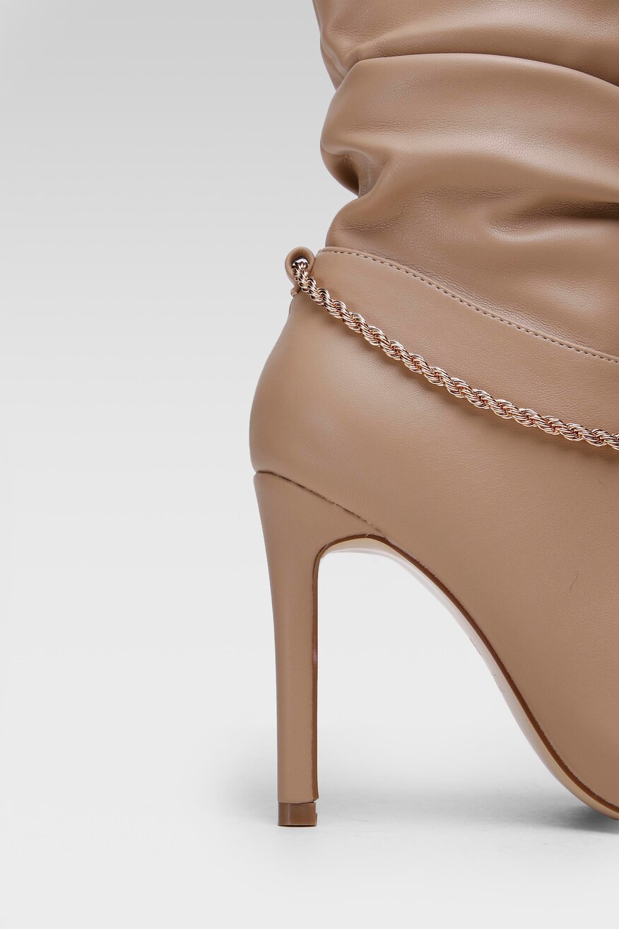 Quazi - Botki w szpic beżowe - 5904248105501