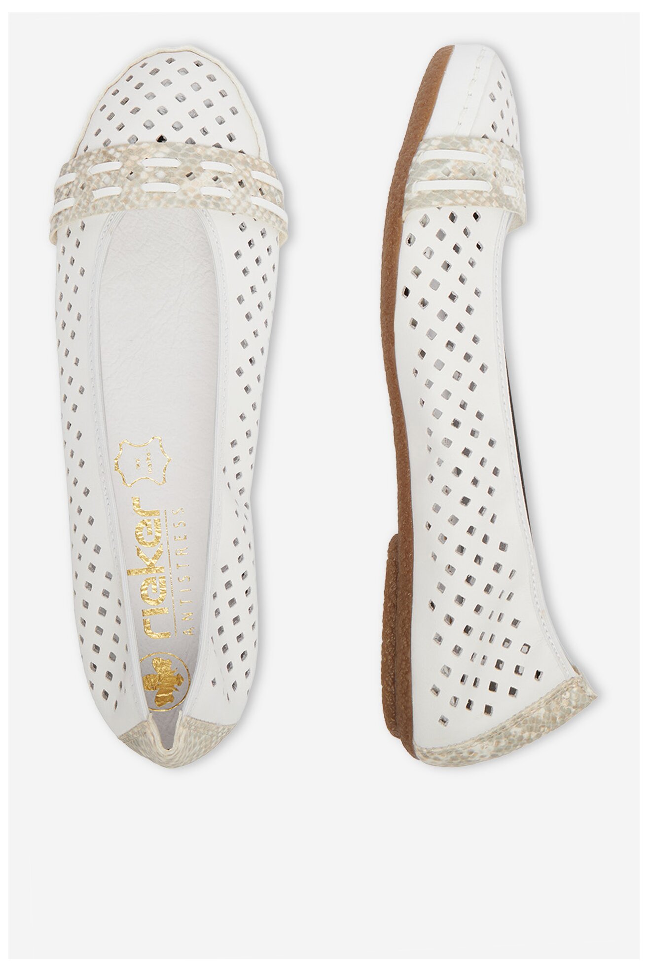 Baleriny Rieker CEO-41430-81 Biały