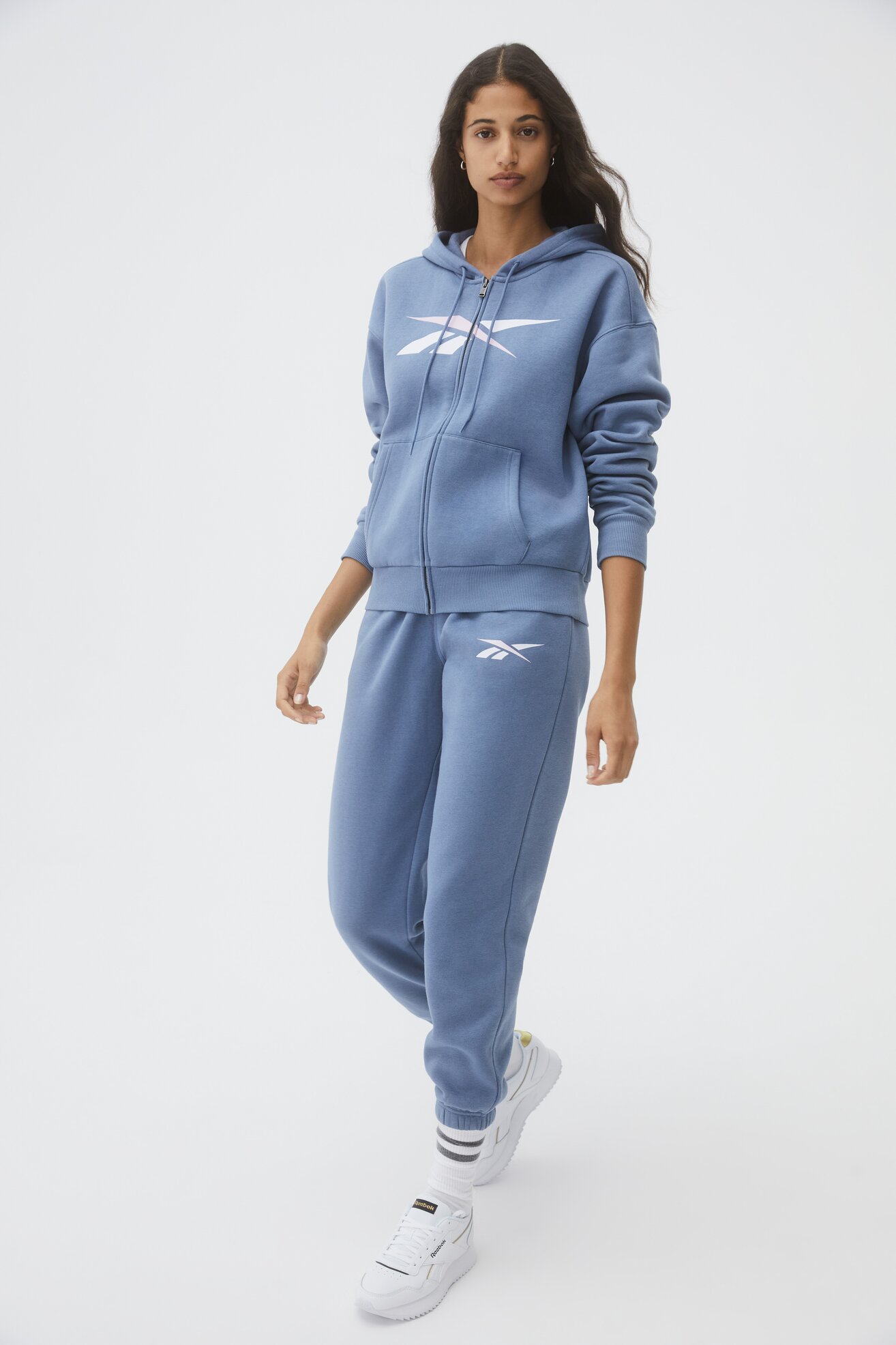 Bluză Reebok TE VECTOR FZ HOODIE D ALBASTRU