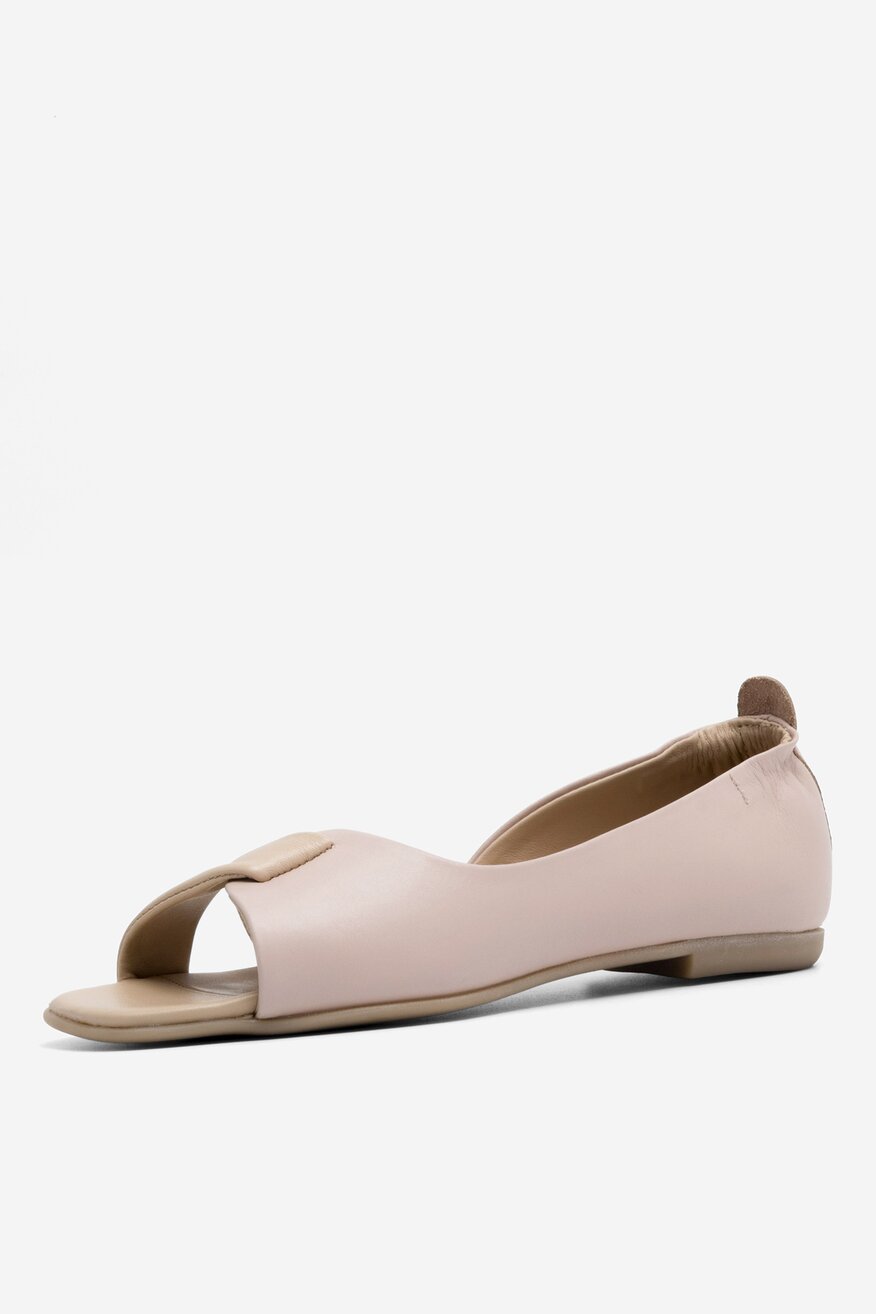 
                Lasocki - Skórzane baleriny z odkrytymi palcami - 5904862809182