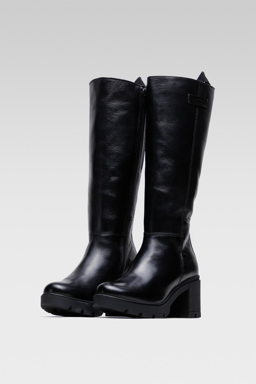 
                Lasocki - Skórzane kozaki czarne - 5904248094751