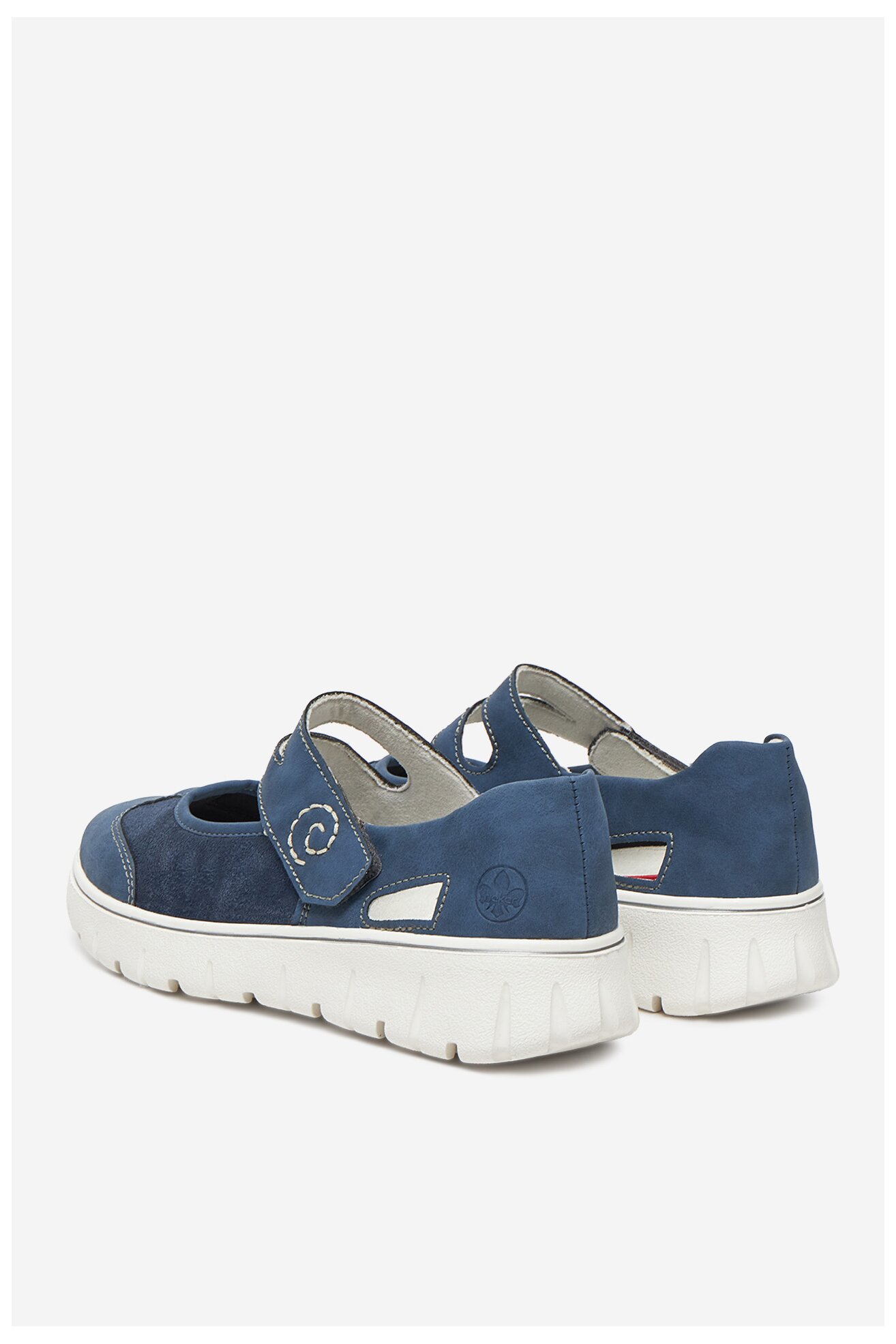 Baleriny Rieker N1350-14 Jeansowy ciemny