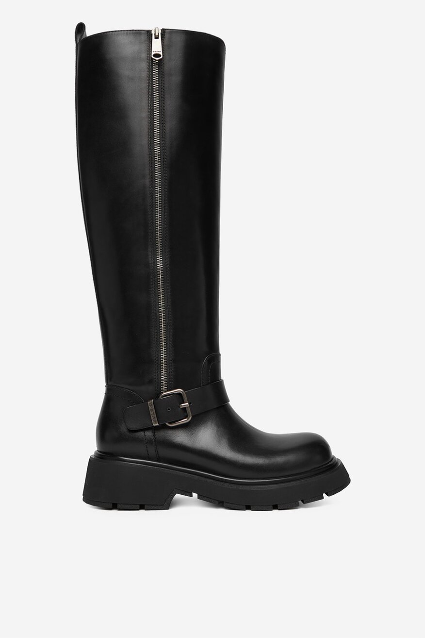 G-STAR RAW - Skórzane kozaki z suwakiem - 5906751407714