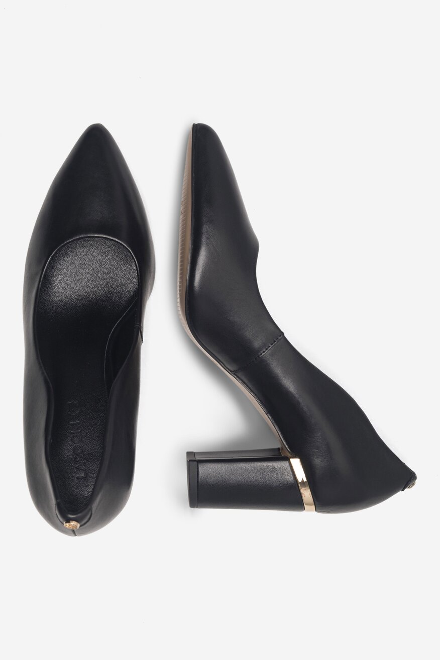 Lasocki - Czółenka skórzane na słupku - 5905588497929