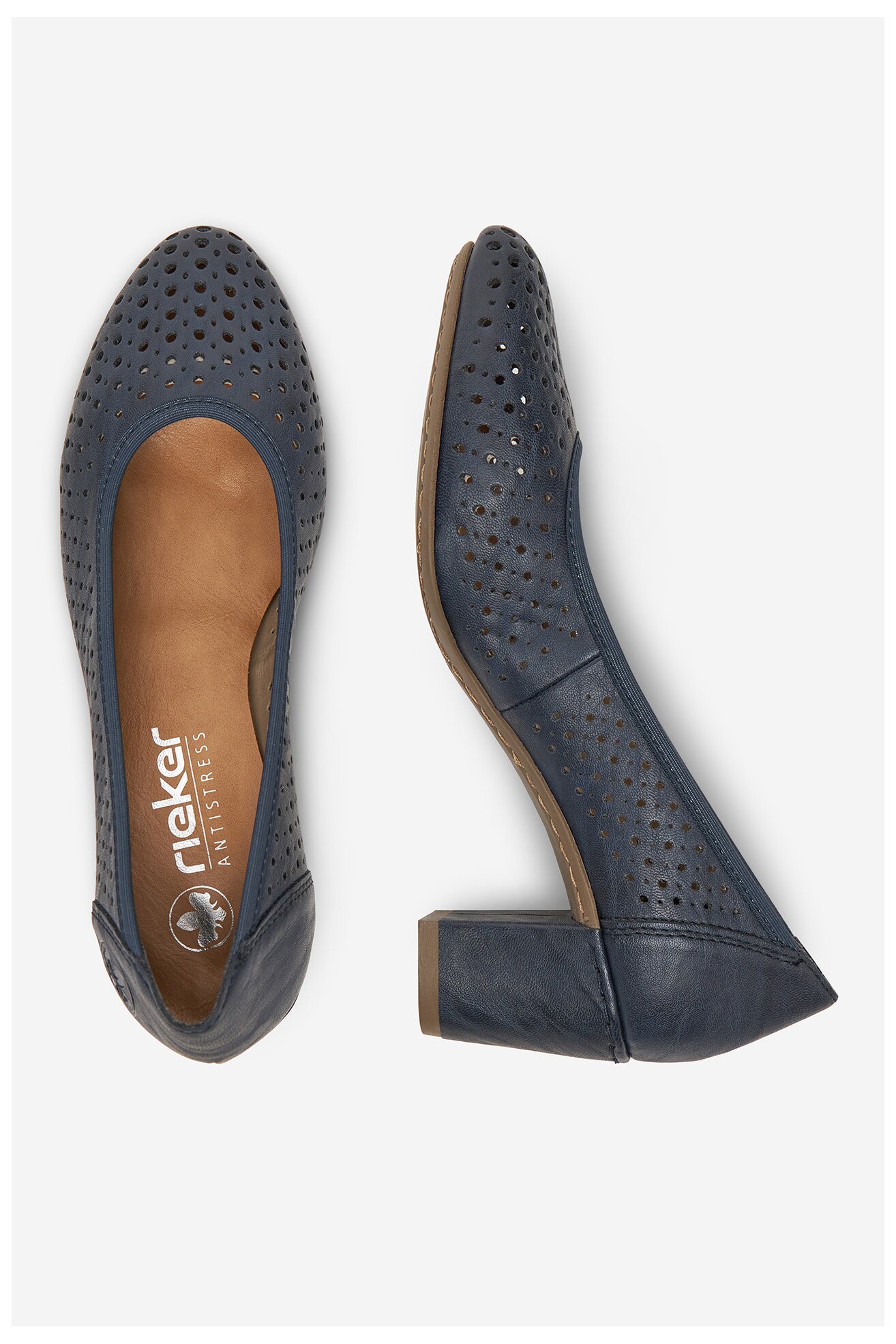 Czółenka Rieker CEO-41057-14 Granatowy ciemny