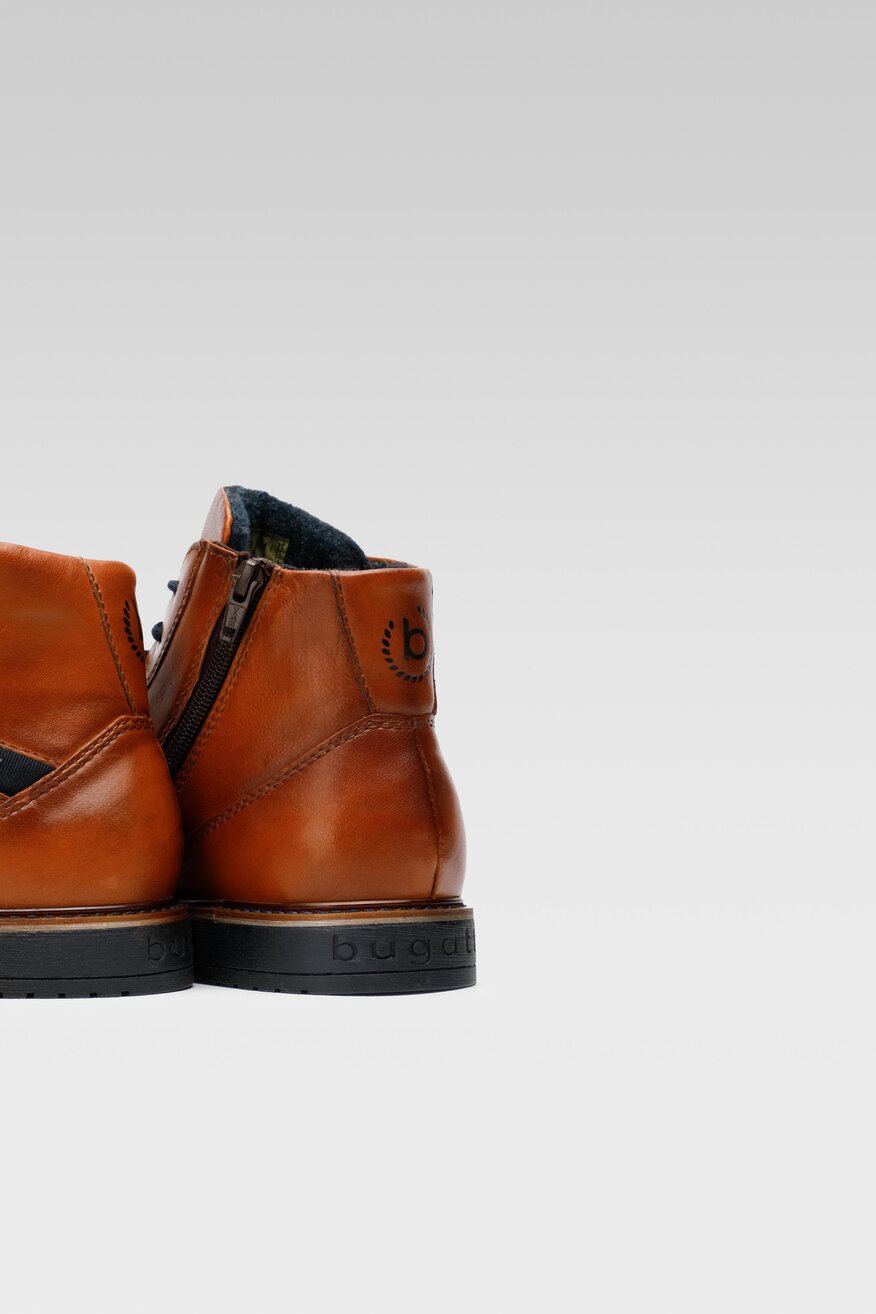 
                Bugatti - Skórzane trzewiki brązowe - 5904862094243