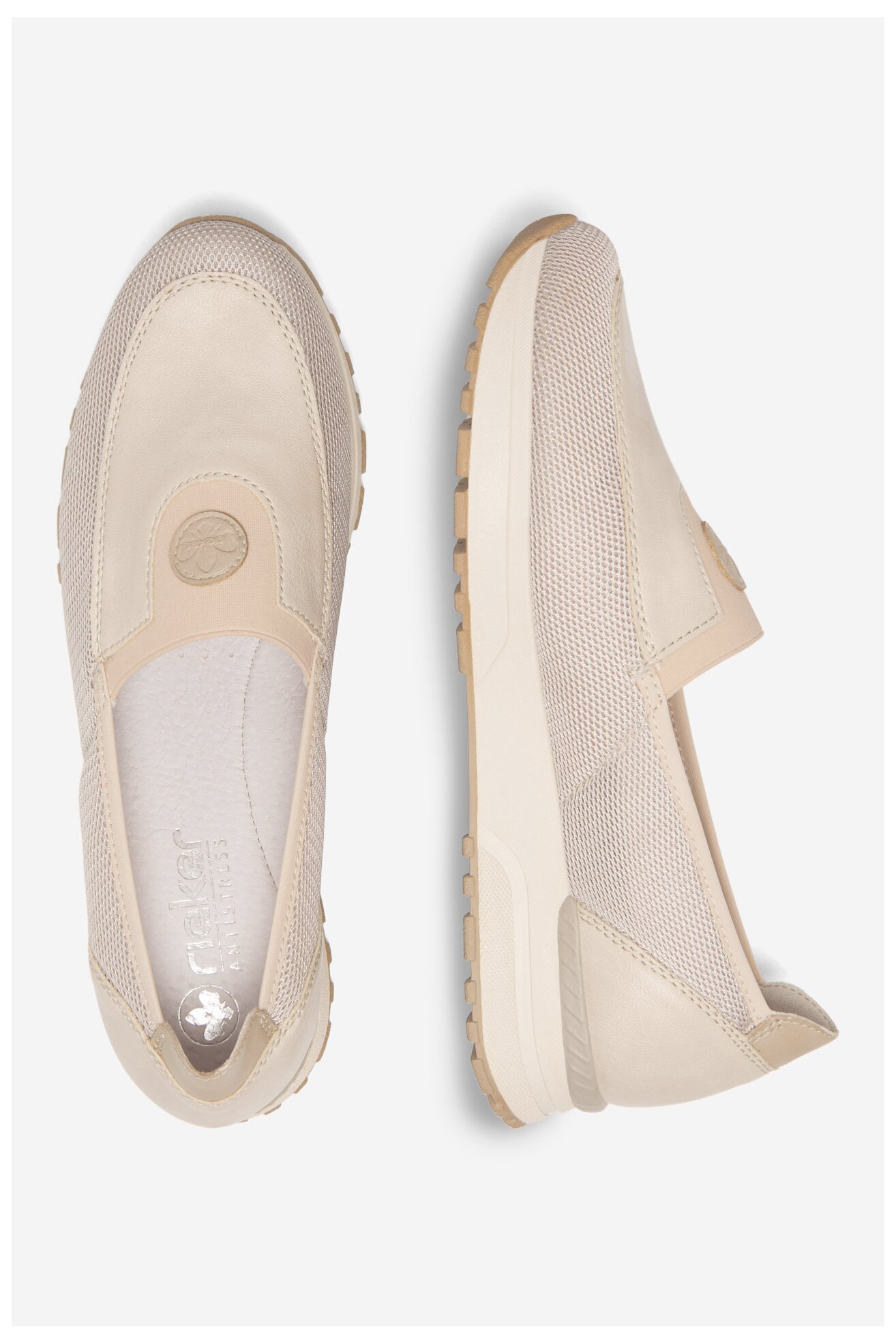 Półbuty Rieker N7457-60 Beżowy