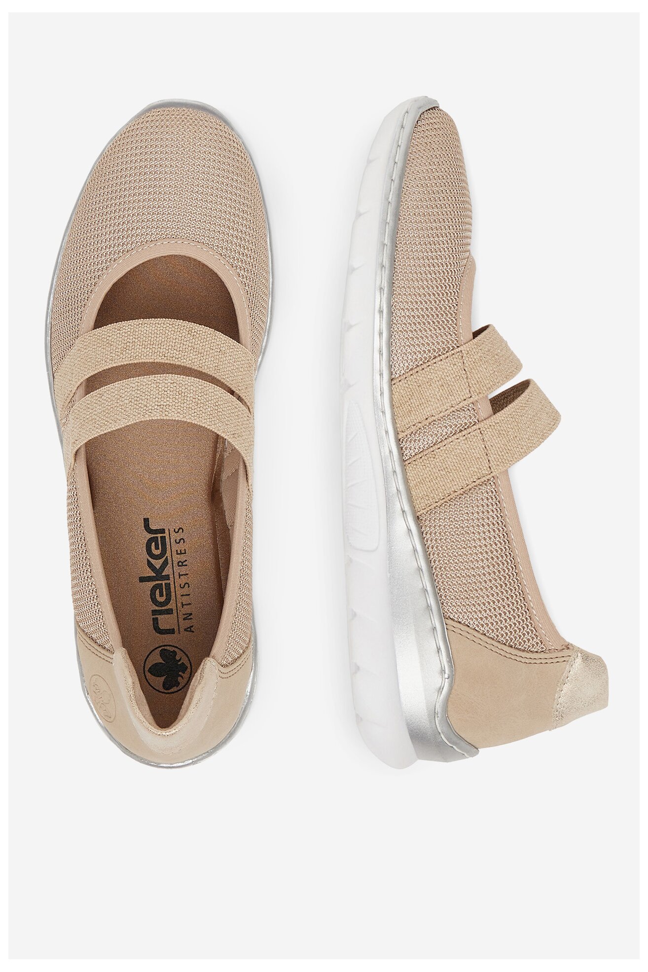 Półbuty Rieker L3281-62 Beżowy