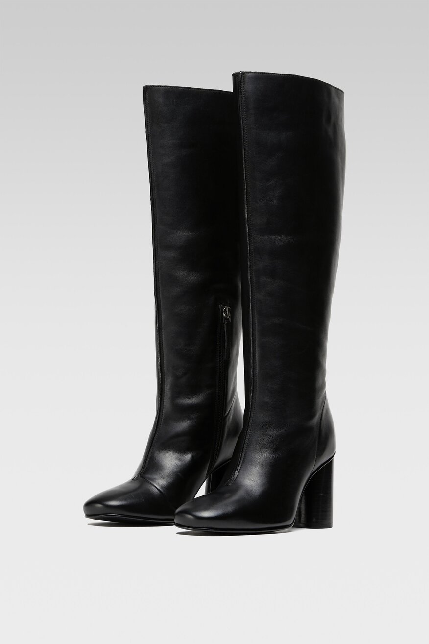 Gino Rossi - Skórzane kozaki czarne - 5904862203232