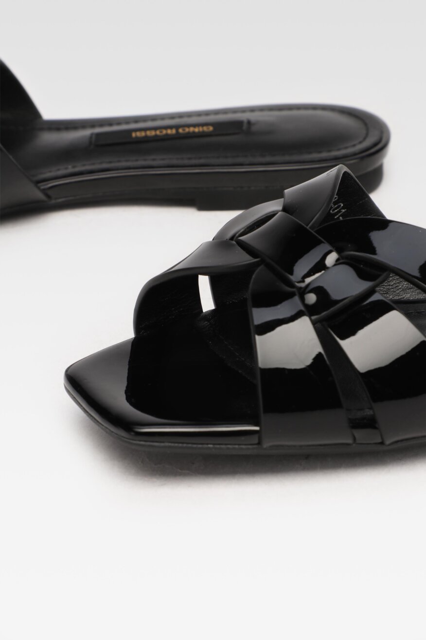 Gino Rossi - Skórzane klapki czarne - 5903698395128