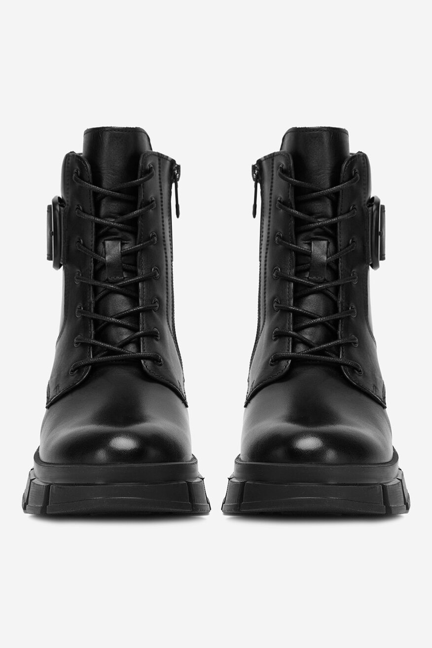 Badura - Skórzane trzewiki z suwakiem - 5906751355619