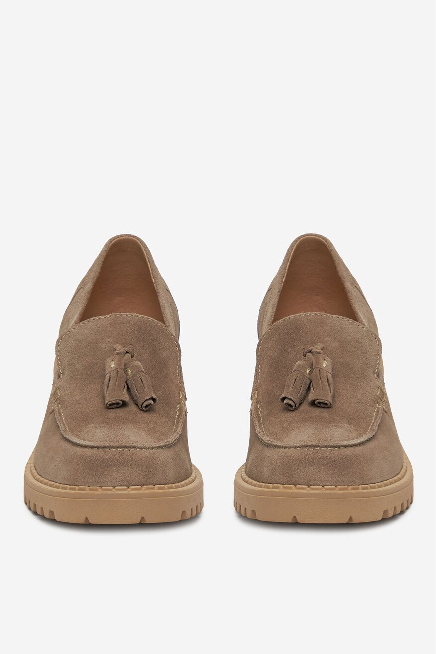 Lasocki - Loafersy zamszowe na obcasie - 5903698727332