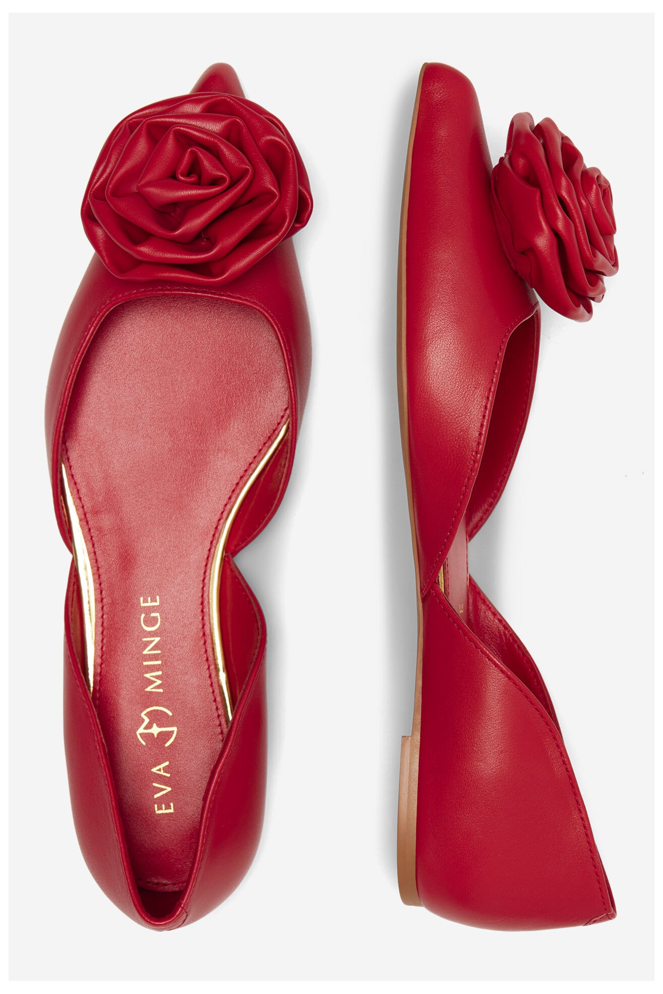 Baleriny EVA MINGE FORBES-V1521-06 Czerwony