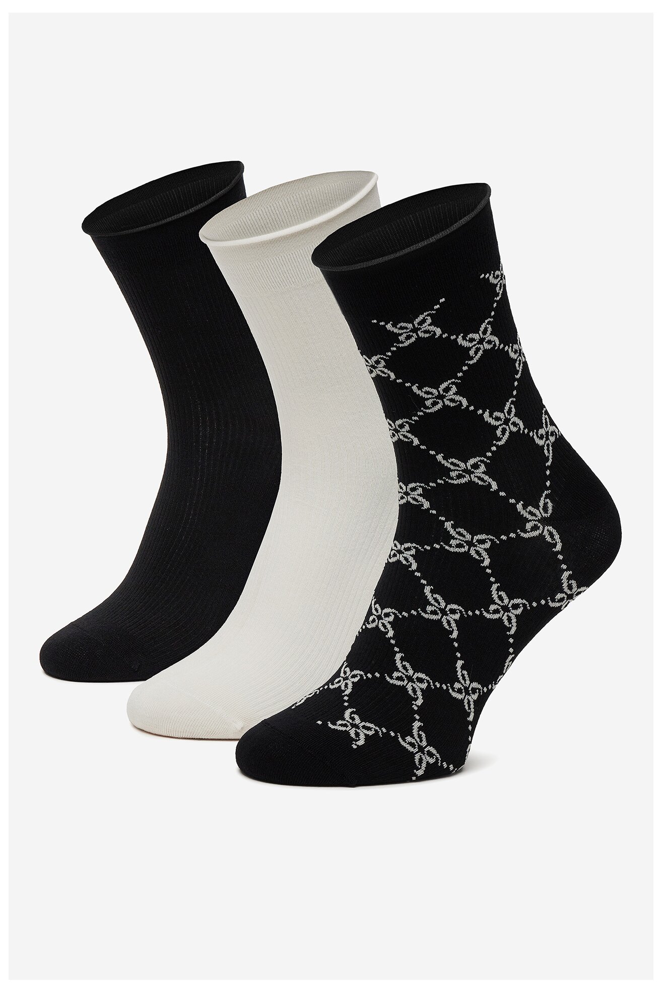 Skarpetki NINE WEST BR_NW_01_Z_SS25 (3 PACK) WHITE Czarny