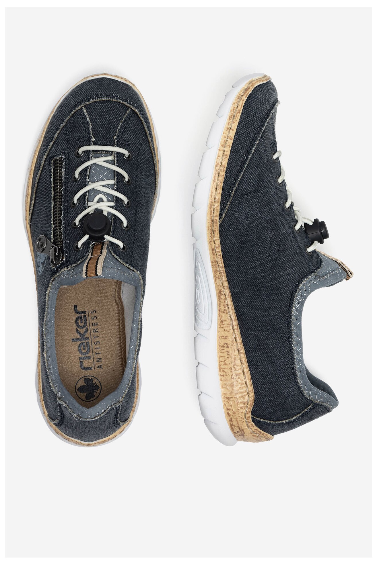 Polobotka Rieker N4263-16 BLANKYTNĚ MODRÁ