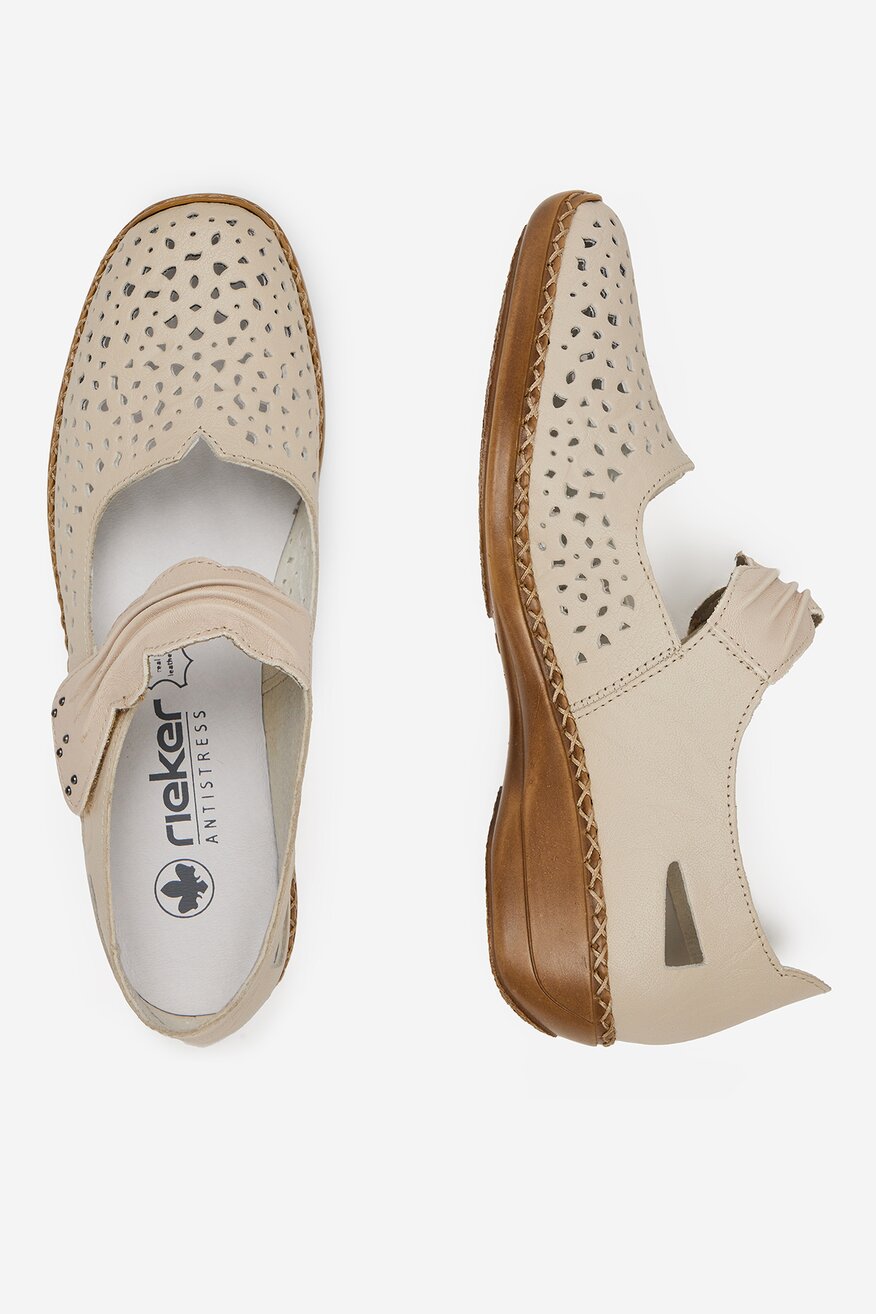 Rieker - Baleriny skórzane - 2230078425629