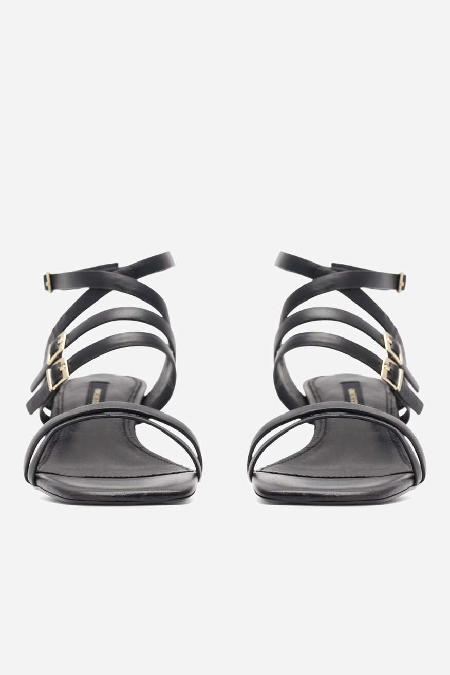 Gino Rossi - Skórzane sandały czarne - 5904862814414