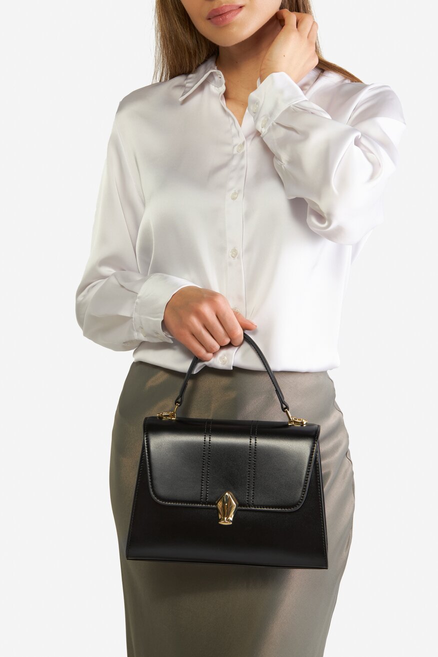 Gino Rossi - Średnia skórzana torebka kuferek - 5903419772900