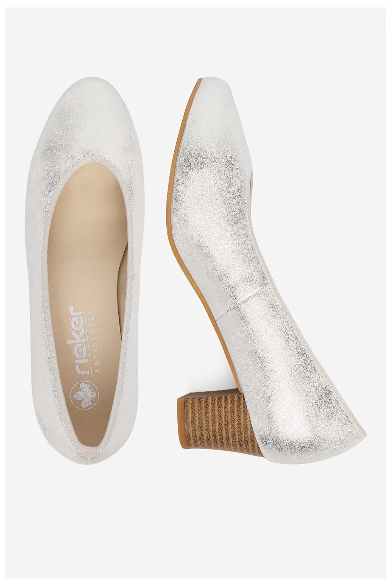 Czółenka Rieker CEO-44650-90 Srebrny