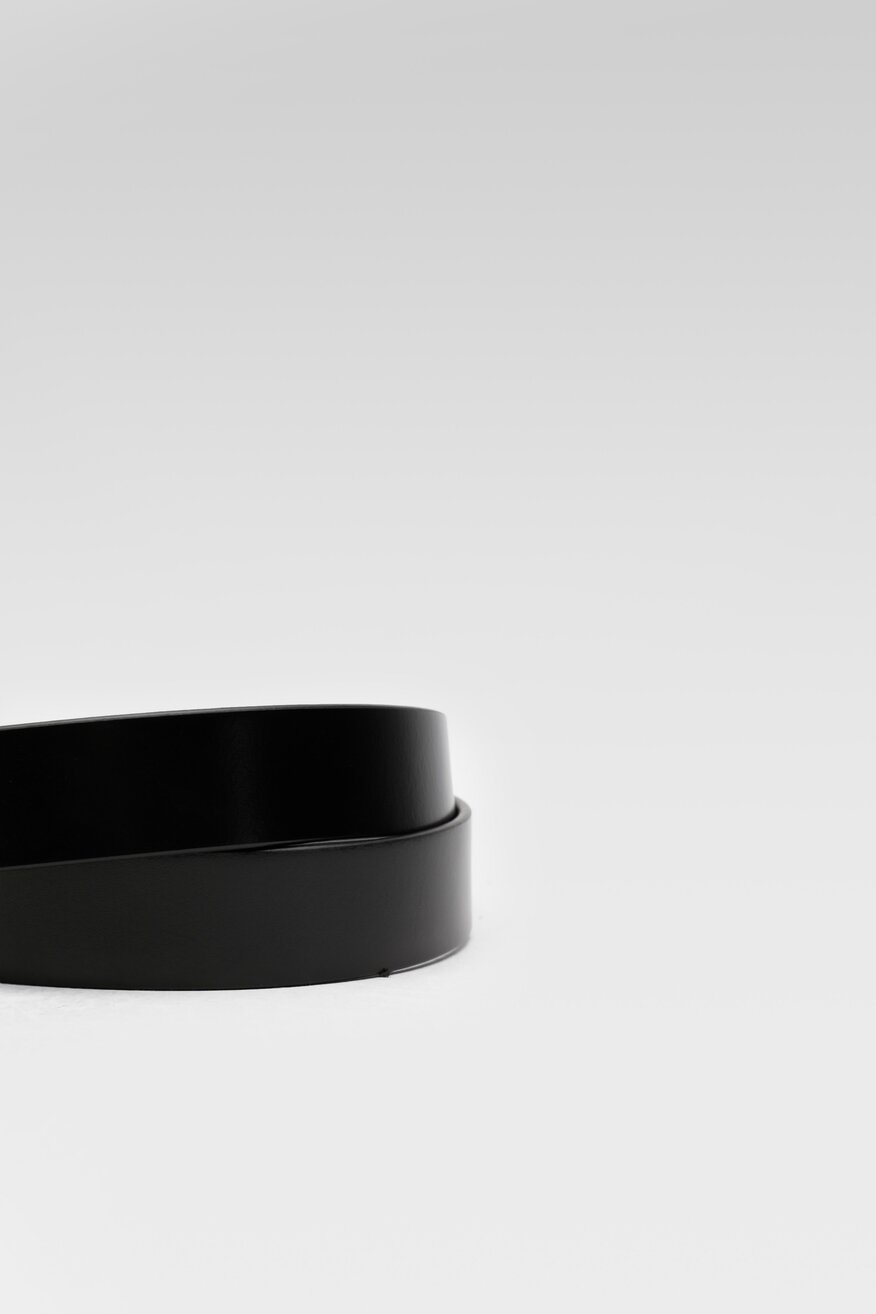 Lasocki - Pasek męski skórzany czarny - 5904862397474