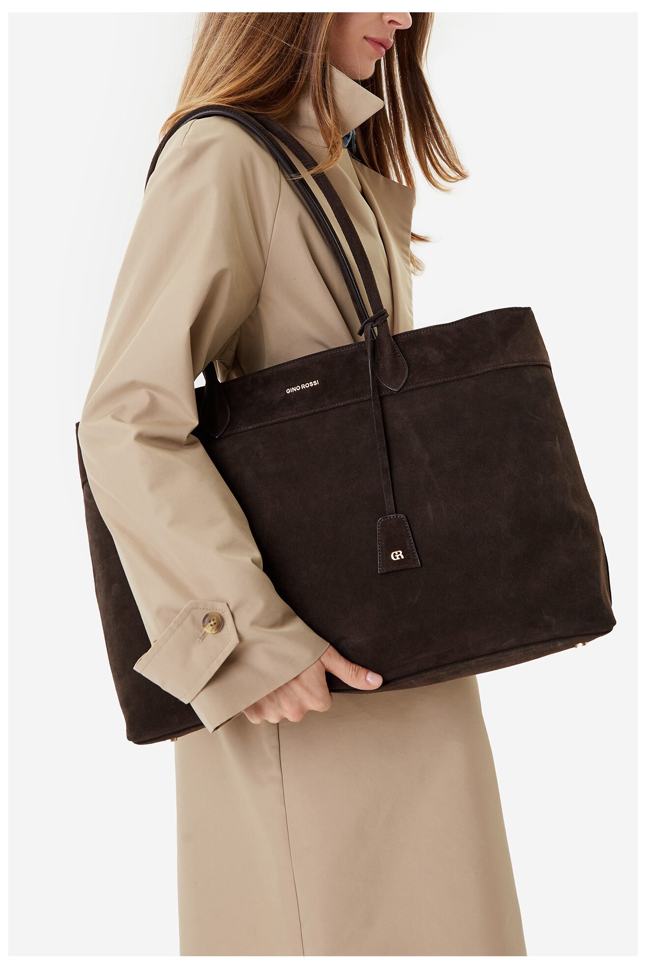 Дамска чанта Gino Rossi EO-LOLA-LA513-114-1 ТЪМНОКАФЯВ