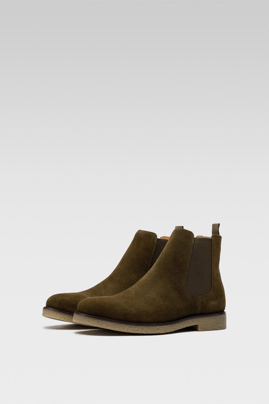 
                Gino Rossi - Skórzane botki khaki - 5904862390789