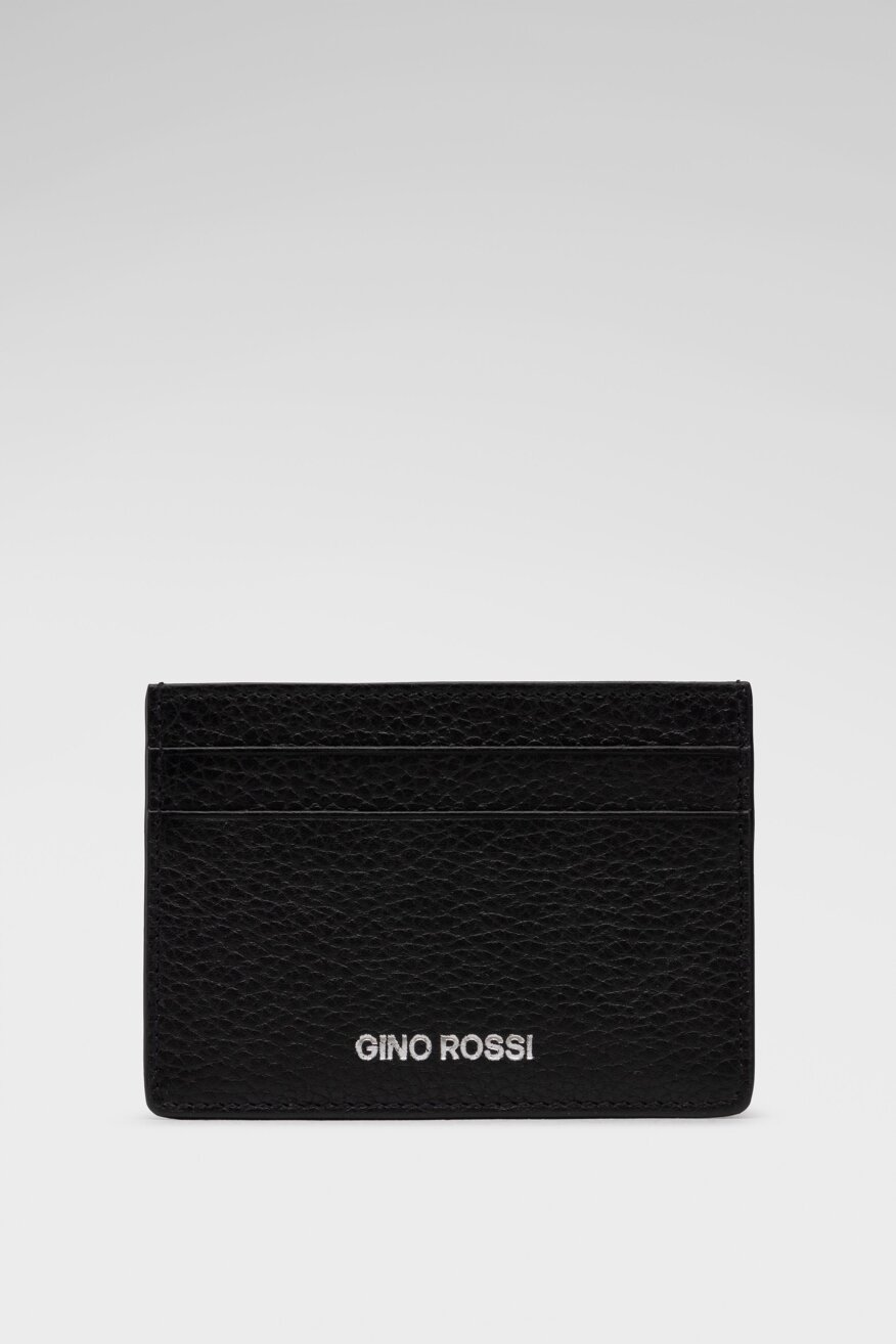 
                Gino Rossi - Etui na karty kredytowe skórzane czarne - 5903698571966