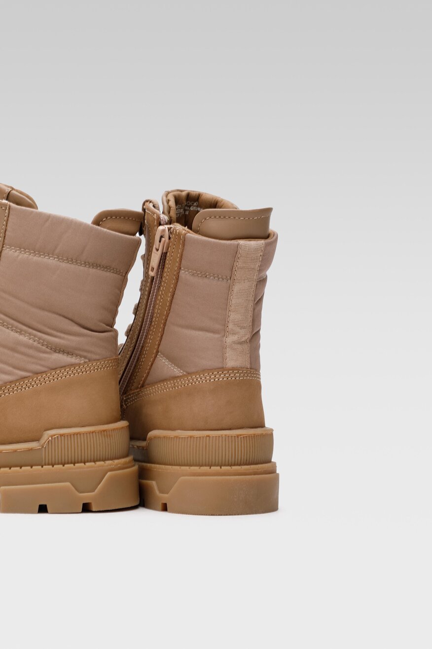 
                Lasocki Young - Skórzane kozaki beżowe - 5904862381251