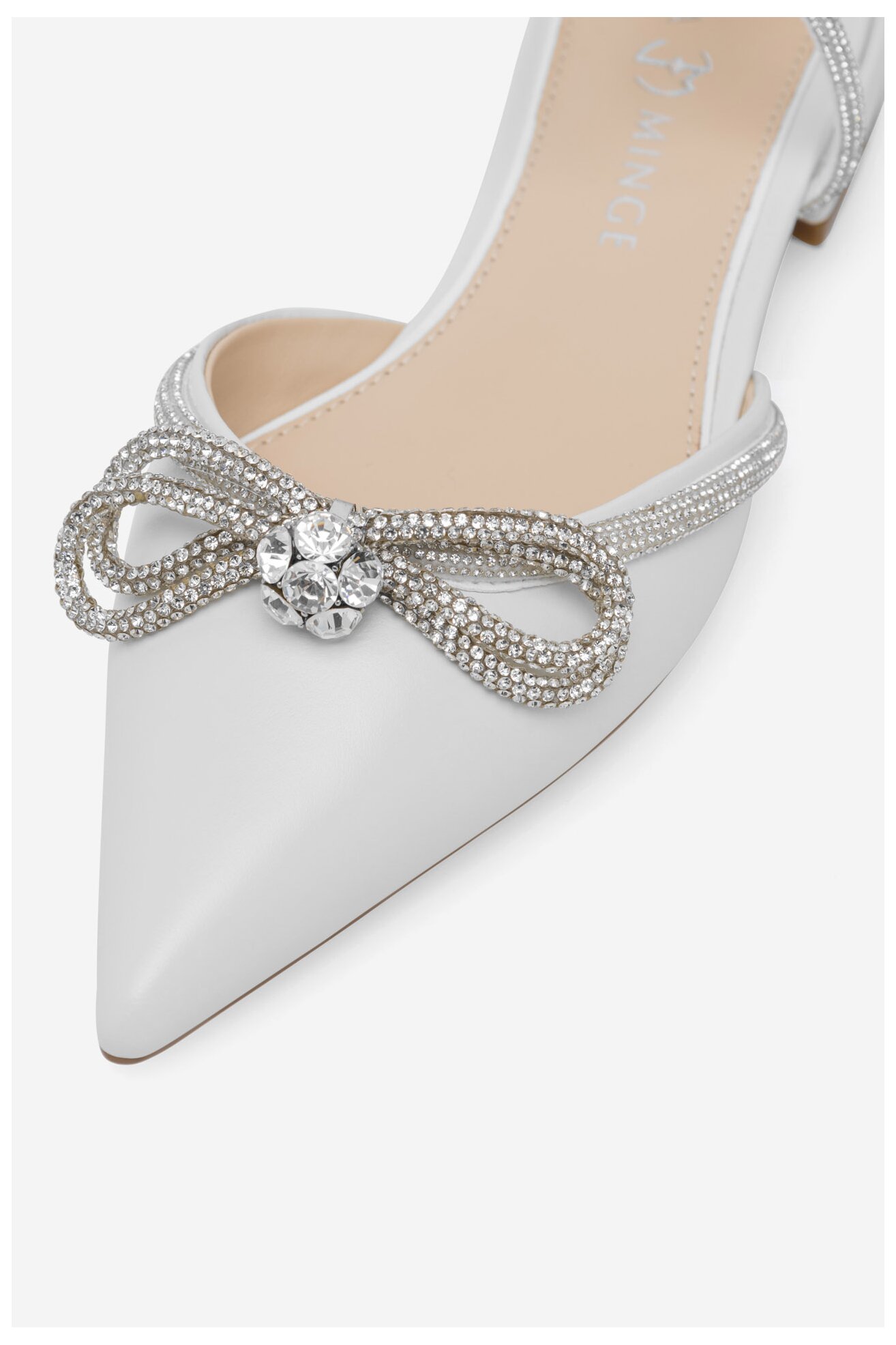 Baleriny EVA MINGE COMO-V1381-813-1 Biały