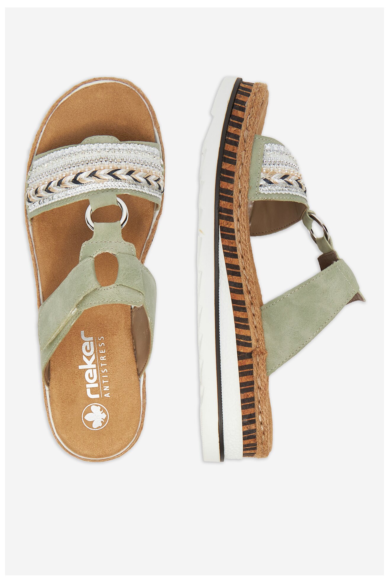 Șlapi Rieker V79M6-52 VERDE DESCHIS