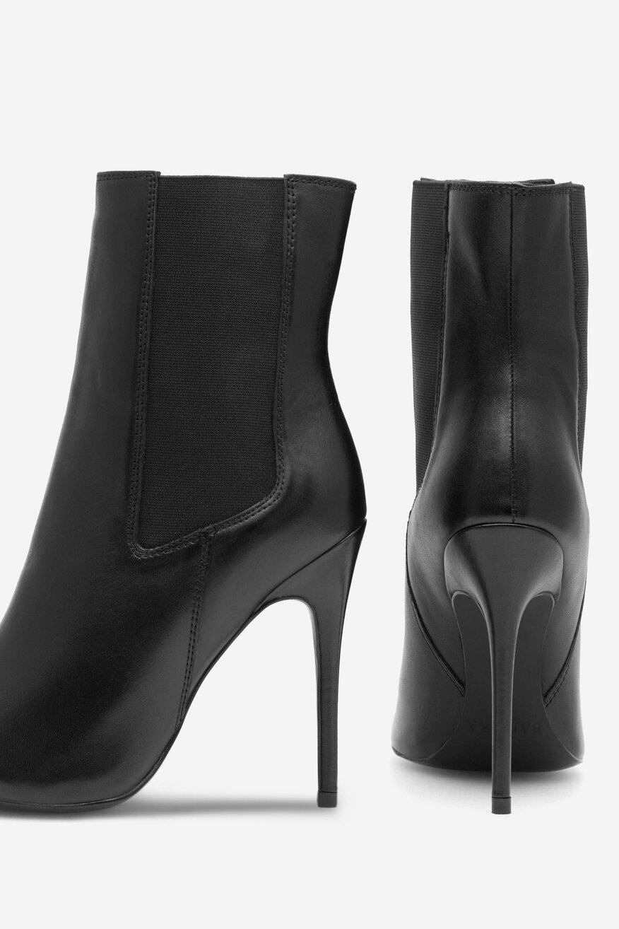 Badura - Botki skórzane na szpilce - 5905588045304