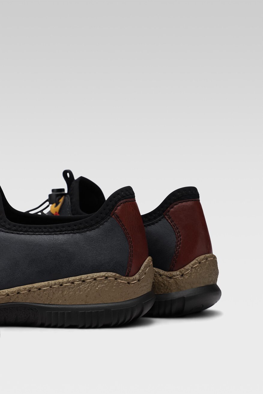 Rieker - Półbuty granatowe sznurowane - 5903698871073