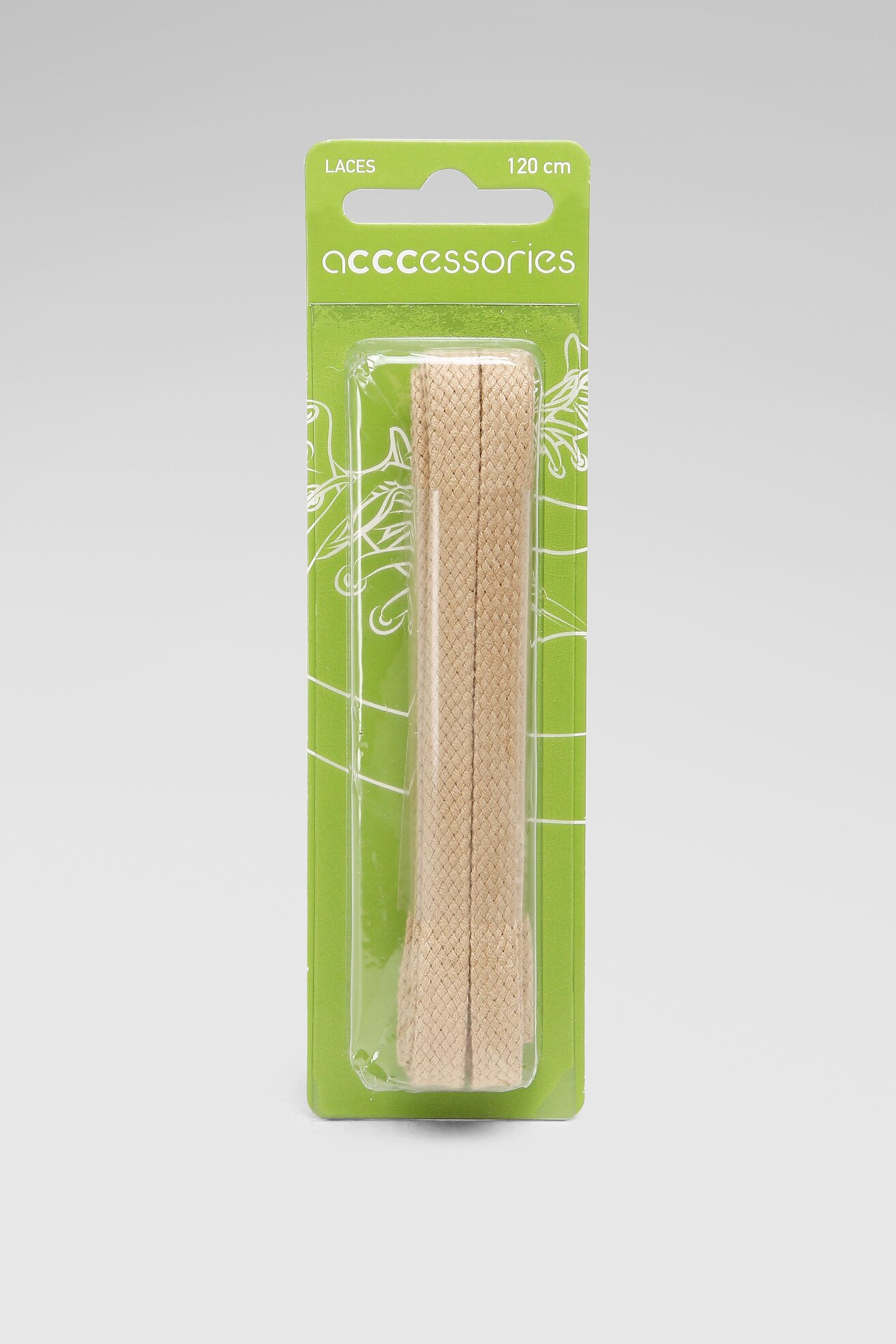 Sznurowadła ACCCESSORIES P-147 SZNUROWADŁA 120CM BAWEŁNIANE PŁASKIE Beżowy
