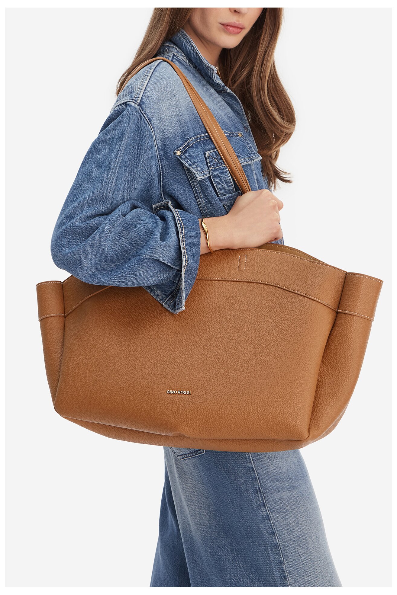 Дамска чанта Gino Rossi C-LDA8548 КАМЕЛ
