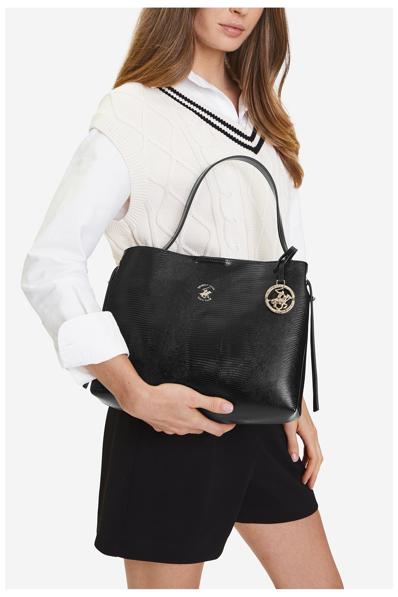Kézitáska Beverly Hills Polo Club BHPC-W-04-A23 FEKETE